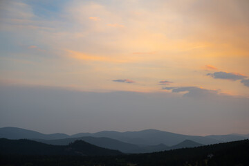 A smoky sunset above Colorado's Front Range