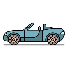 Modern cabriolet icon. Outline modern cabriolet vector icon color flat isolated