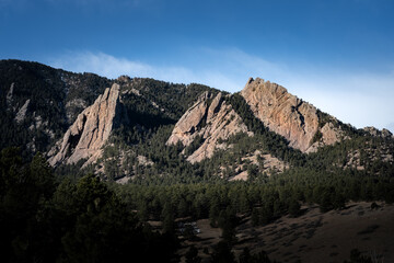 Morning light on the Flatirons of Boulder, Colorado