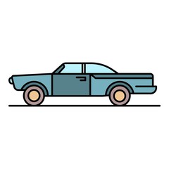 Retro cabriolet icon. Outline retro cabriolet vector icon color flat isolated