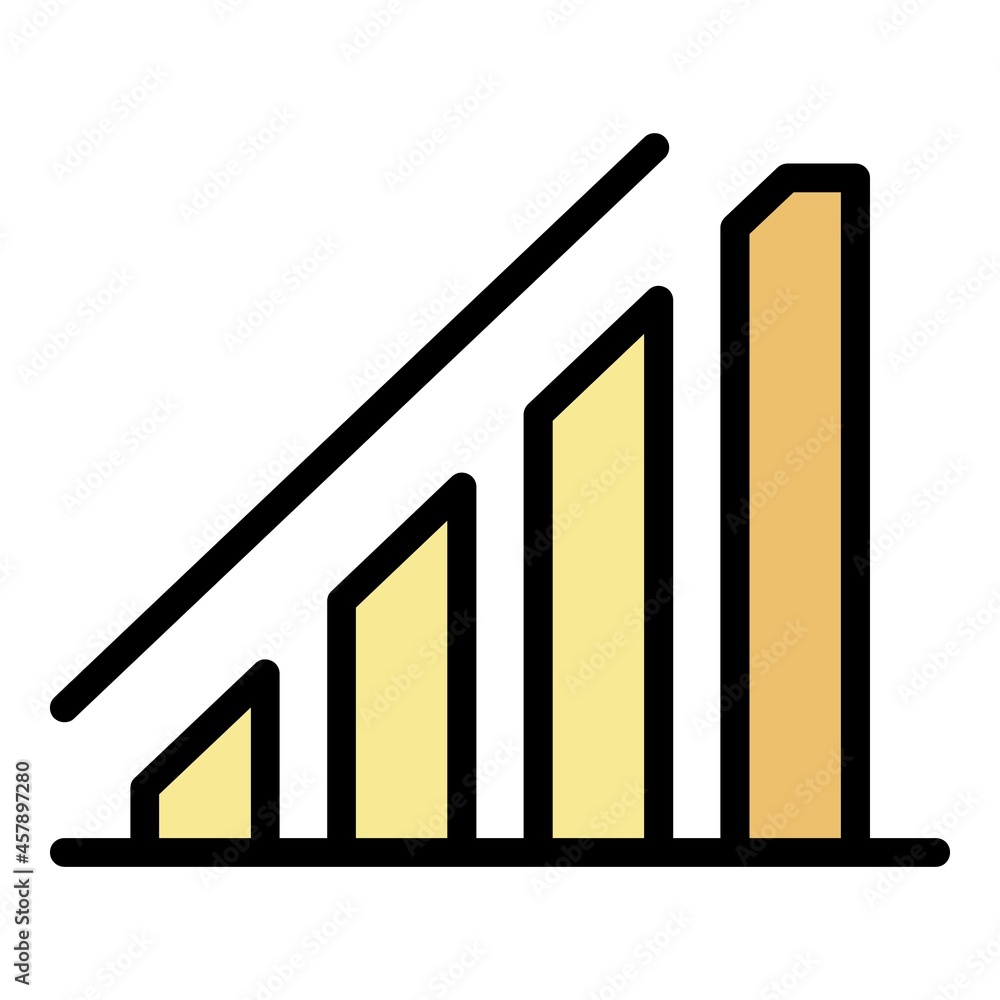 Poster 5g network signal strength icon. outline 5g network signal strength vector icon color flat isolated