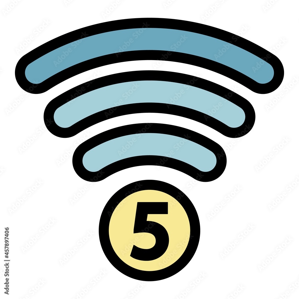 Poster 5g network symbol icon. outline 5g network symbol vector icon color flat isolated