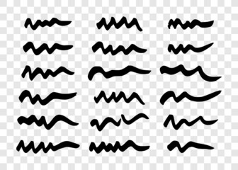 Black wavy grunge brush strokes