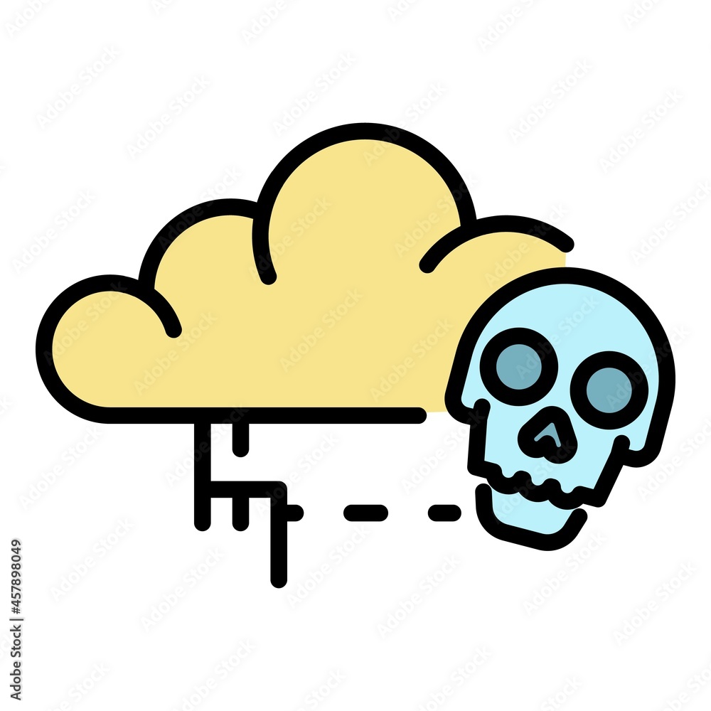 Poster cloud virus detection icon. outline cloud virus detection vector icon color flat isolated
