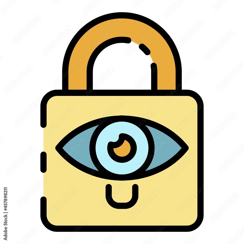 Poster closed from view icon. outline closed from view vector icon color flat isolated