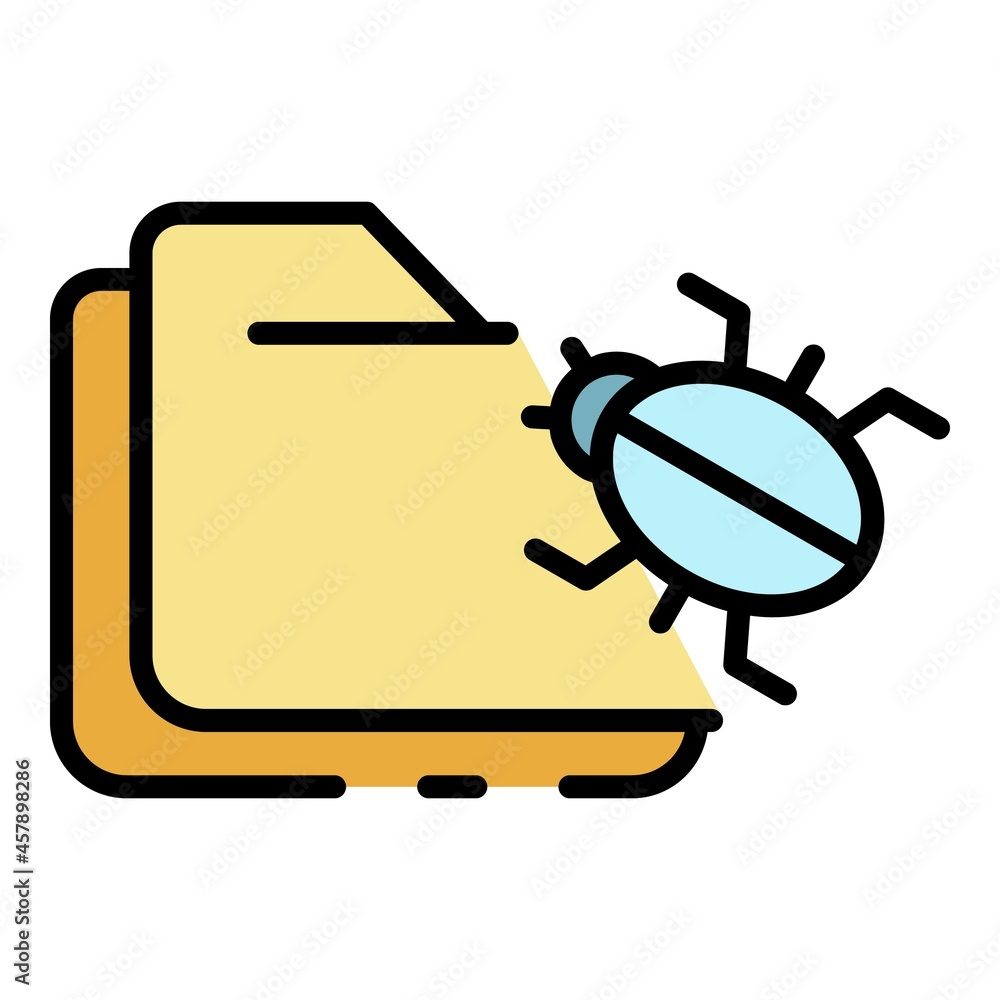Poster infecting folders icon. outline infecting folders vector icon color flat isolated