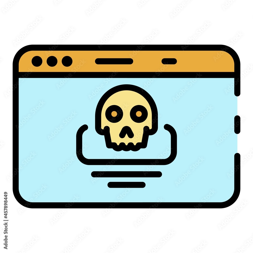 Poster hacking alert icon. outline hacking alert vector icon color flat isolated