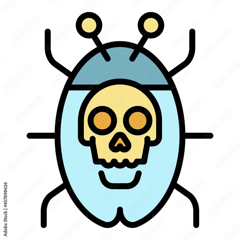 Poster internet virus icon. outline internet virus vector icon color flat isolated