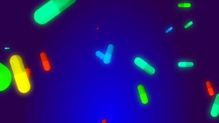 Drug prescription forpill medicine capsule pattern with blue background. Abstract healthcare technology and science medical  concept.