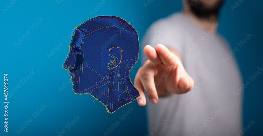 Poster artificial intelligence concept. virtual technology web background