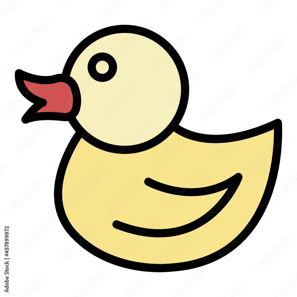 Poster duck icon. outline duck vector icon color flat isolated
