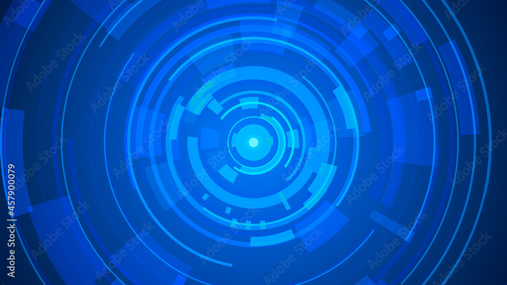 Poster abstract circle blue future technology background.