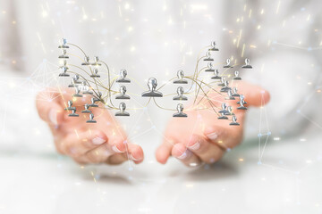 hierarchy connection team group 3d