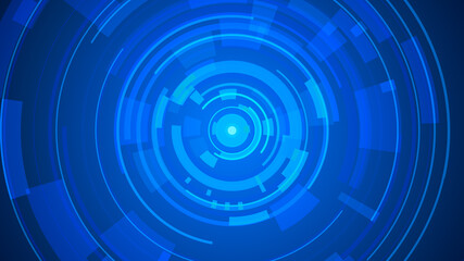 Abstract circle blue future technology background.