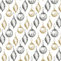 Hand-drawn sketch Christmas pattern NEw year gift