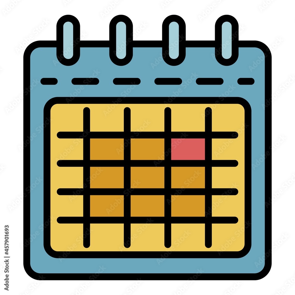 Poster export calendar icon. outline export calendar vector icon color flat isolated