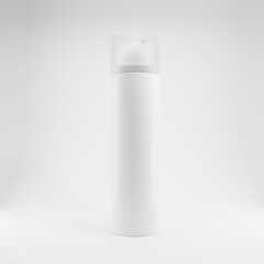 white spray plastic  transparent cap cosmetic beauty 3d mockup white background care lotion  