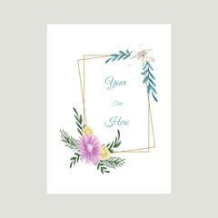 Watercolor Floral invaitetion Card