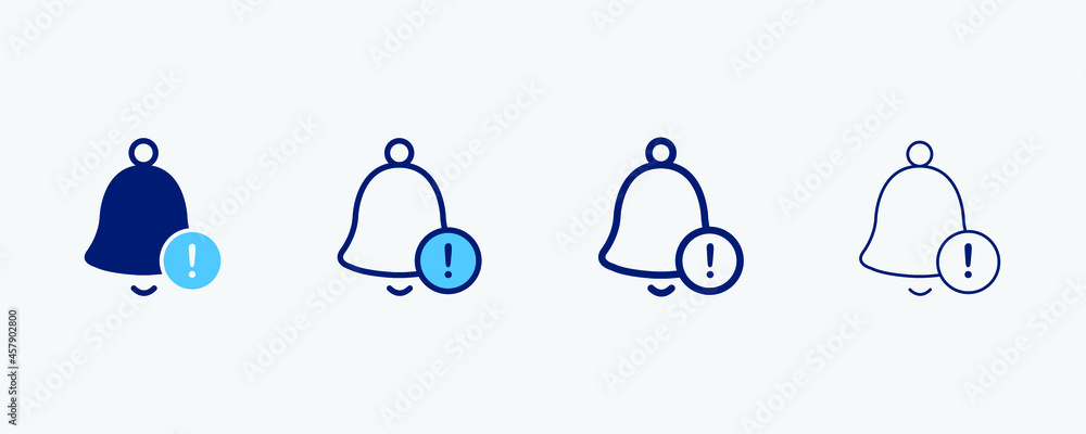 Poster notification icon set isolated symbol in different style illustration.ring bell vector icons designe