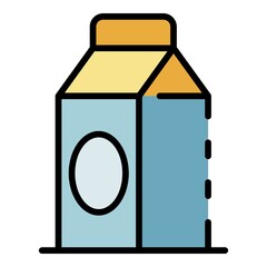 Milk package icon. Outline milk package vector icon color flat isolated