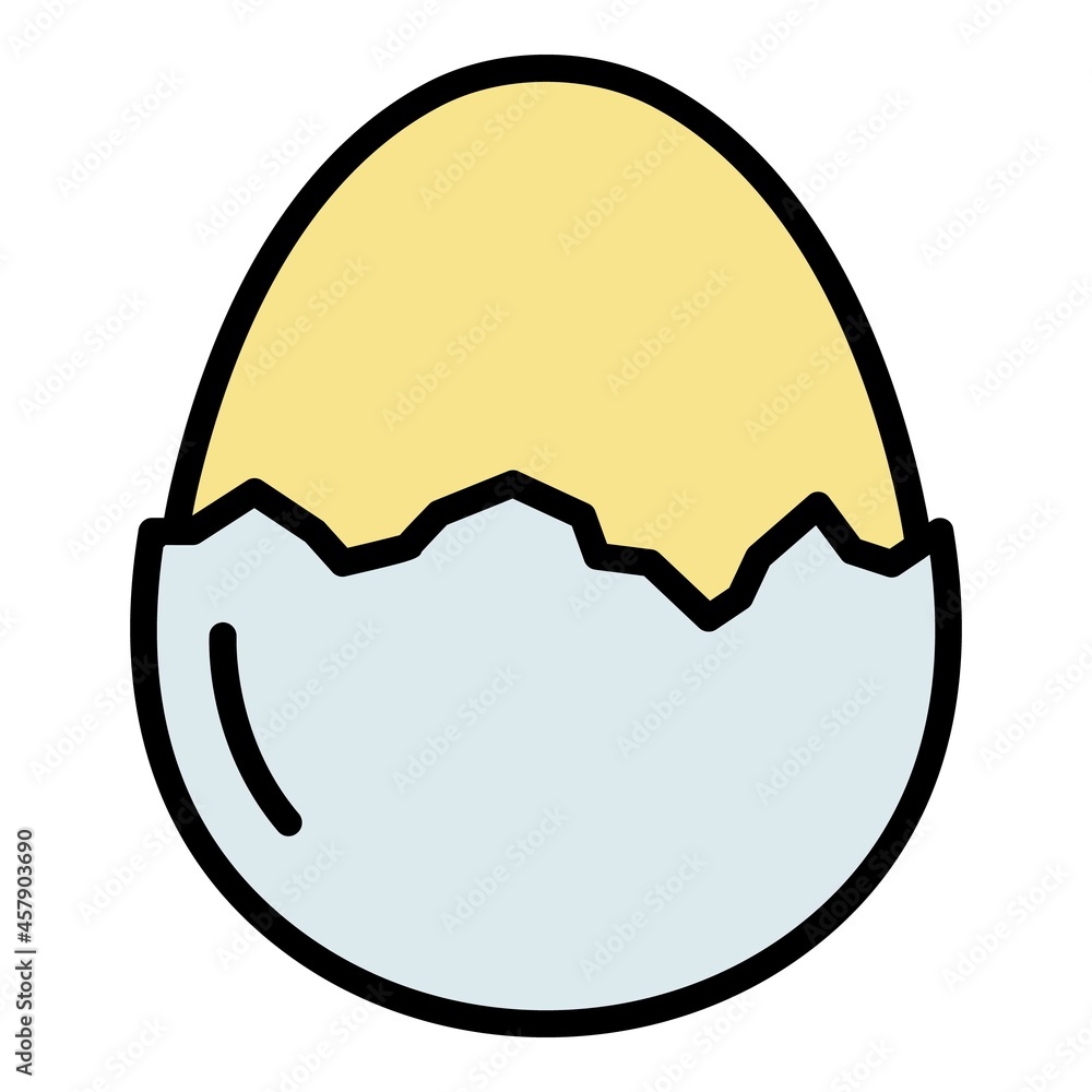 Aufkleber eggshell icon. outline eggshell vector icon color flat isolated