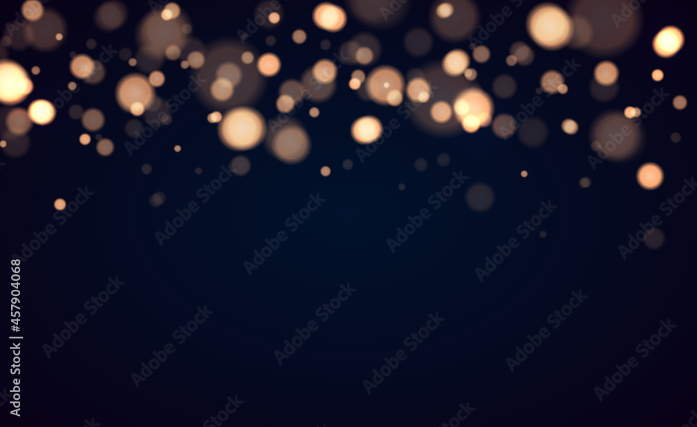 Aufkleber shining bokeh isolated on transparent background. golden bokeh lights with glowing particles isolate