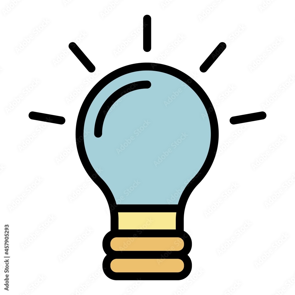 Poster light control icon. outline light control vector icon color flat isolated