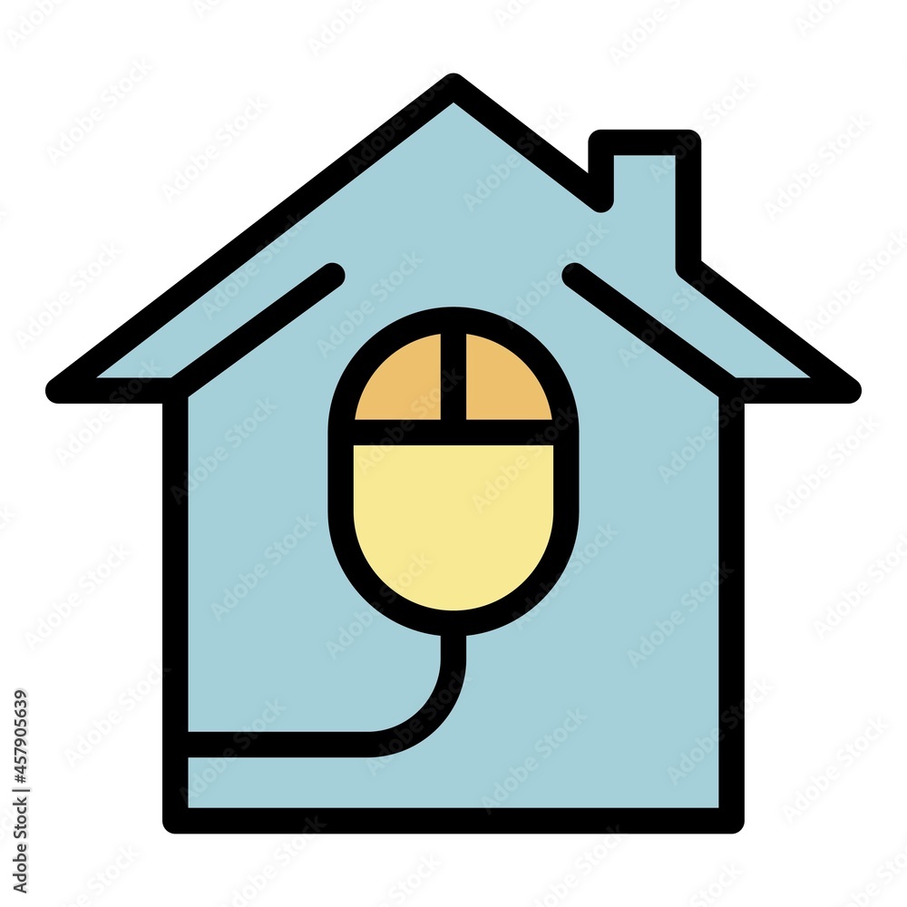 Poster smart home mouse control icon. outline smart home mouse control vector icon color flat isolated