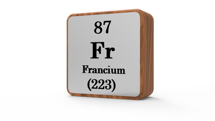 3d Francium Element Sign. Stock image.	