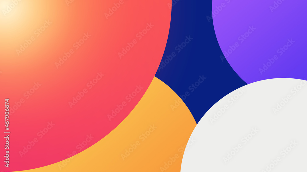 Poster background of geometric shapes. multicolored circles on a lilac background. geometric abstraction. c