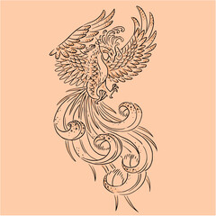 Phoenix fine line tattoo