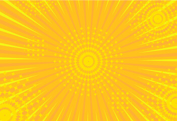 Obraz premium Art yellow comics. Abstract image, beautiful cover. Graphic elements for website. Place for text, advertisement, picture for print on fabric. Painting for decoration. Unusual flat vector illustration