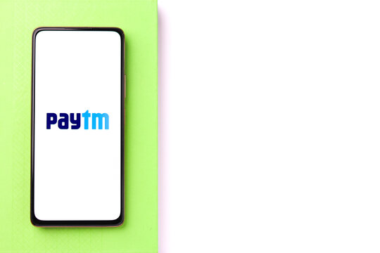 West Bangal, India - August 21, 2021 : Paytm app logo on phone screen stock image.
