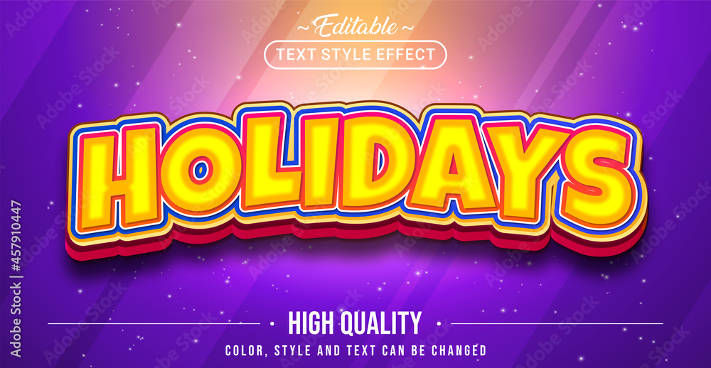 Poster editable text style effect - holidays text style theme.