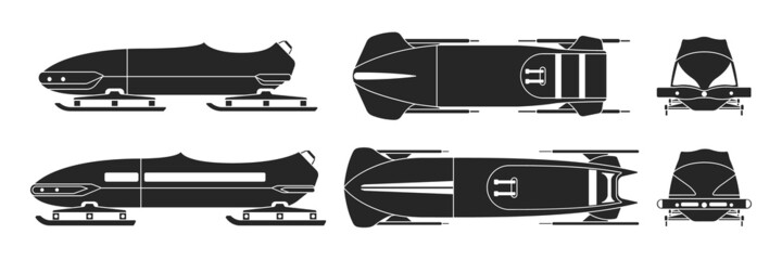 Bobsled isolated black set icon.Vector illustration illustration bobsleigh on white background .black vector set icon bobsled.