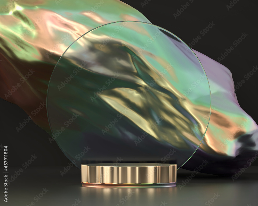 Aufkleber holographic object podium platform for product showcase 3d render