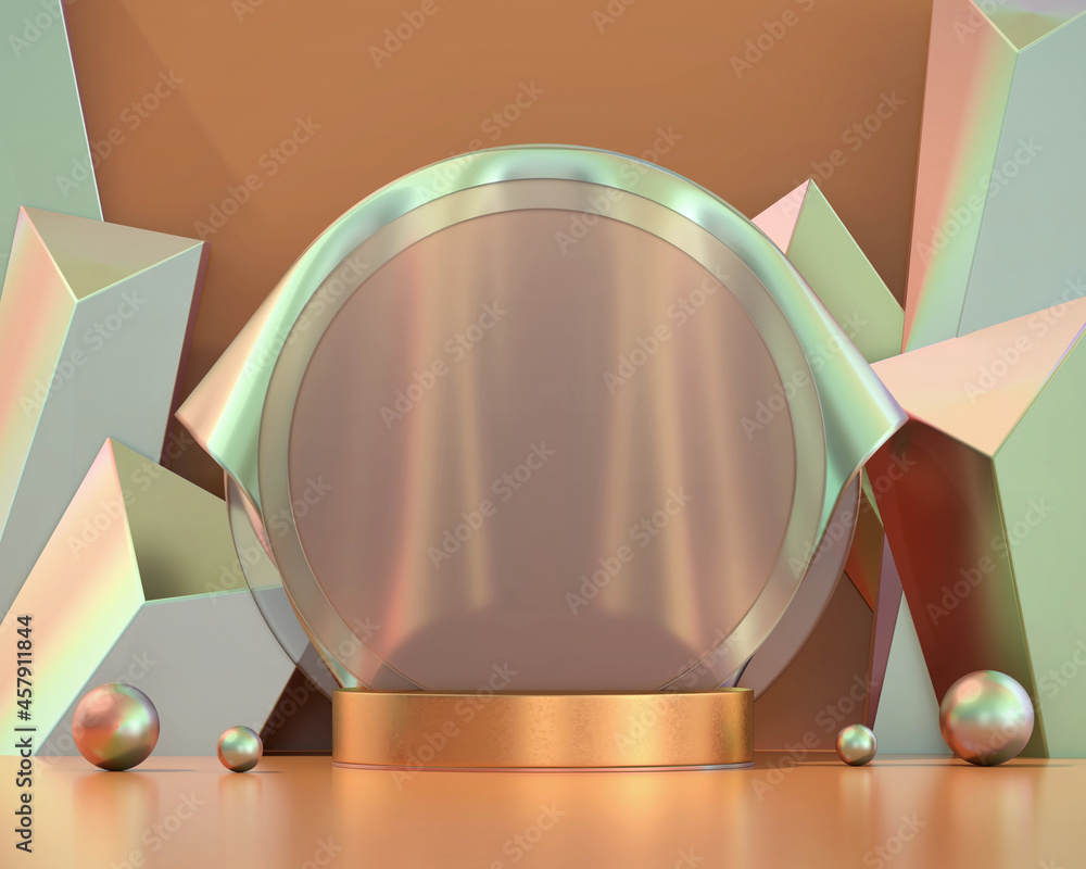 Aufkleber holographic object podium platform for product showcase 3d render