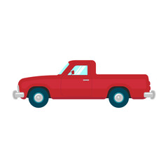 Fototapeta na wymiar Pickup truck icon. Colored silhouette. Side view. Vector simple flat graphic illustration. The isolated object on a white background. Isolate.