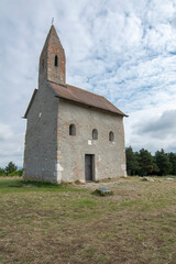 Fototapeta premium The Church of St. Michael the Archangel in Drazovce, Nitra. The oldest Romanesque church in Slovakia.