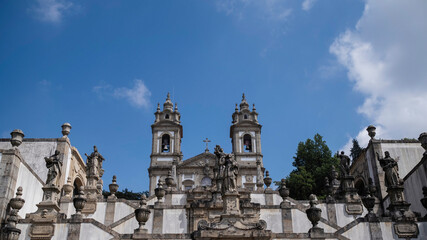 Fototapeta na wymiar View of the church of Bom Jesus do Monte in Braga, Portugal.