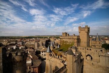 Olite, Spain; 09 08 21: medieval castle located in the center of the town of Olite.