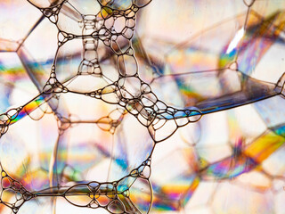 soap bubbles close up in the detail - macro photography
