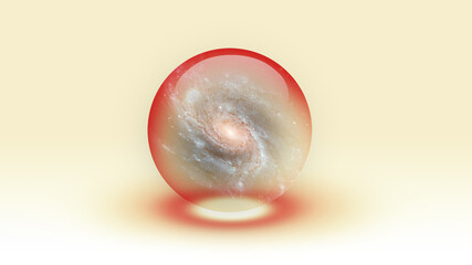 Galaxy Inside Bubble