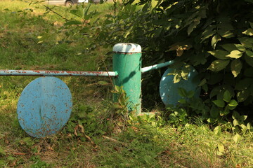 Metal fence in the garden