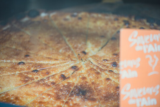 Traditional galette de perouges (pancake from perouges, france) sweet pastry dessert