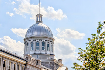The iconic dome and structure of the Bonsecours Market in MOntreal