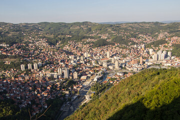 The city of Uzice, the largest city in the Zlatibor district.