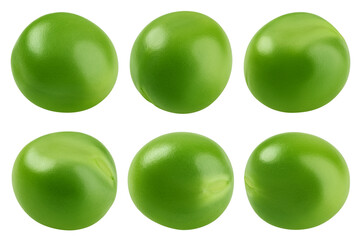 green Peas, isolated on white background, clipping path, full depth of field