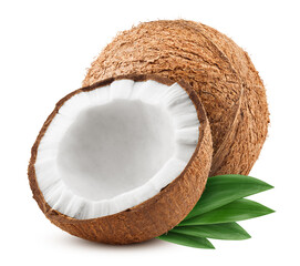 coconut, isolated on white background, clipping path, full depth of field