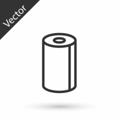 Grey line Paper towel roll icon isolated on white background. Vector Illustration